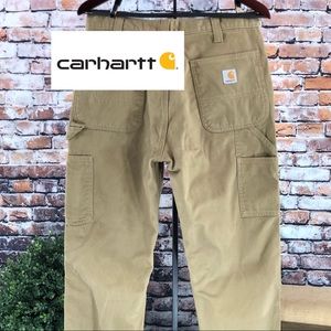 👖 Carhartt Flannel Lined Tan Dungaree Work Pants